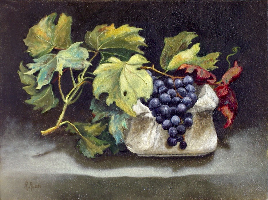 2004 roberta rossi – Uva nel mortaio – olio su tela – 18 x 24