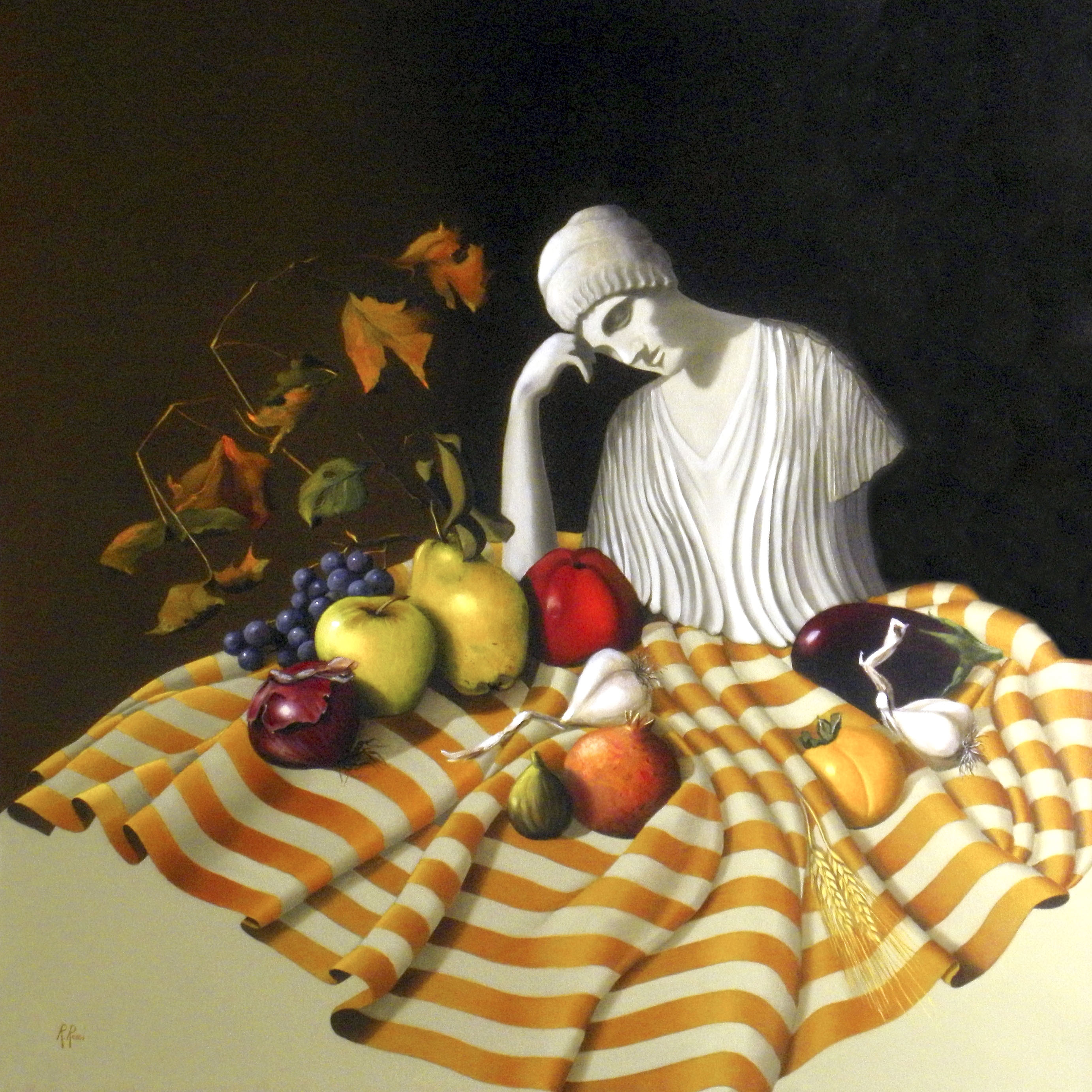 2005 roberta rossi – Demetra e i frutti della terra – olio su tela – 70 x 70