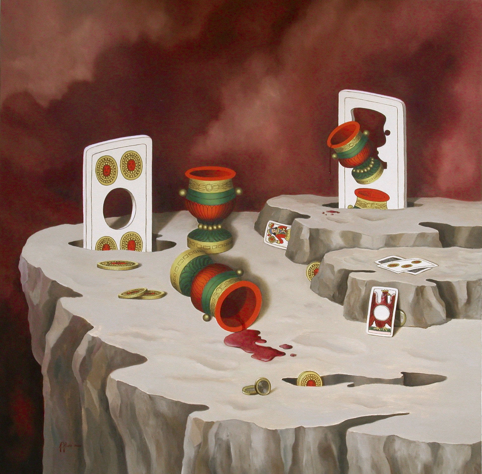 2008 roberta rossi – Gioco in metamorfosi – olio su tela – 70×70