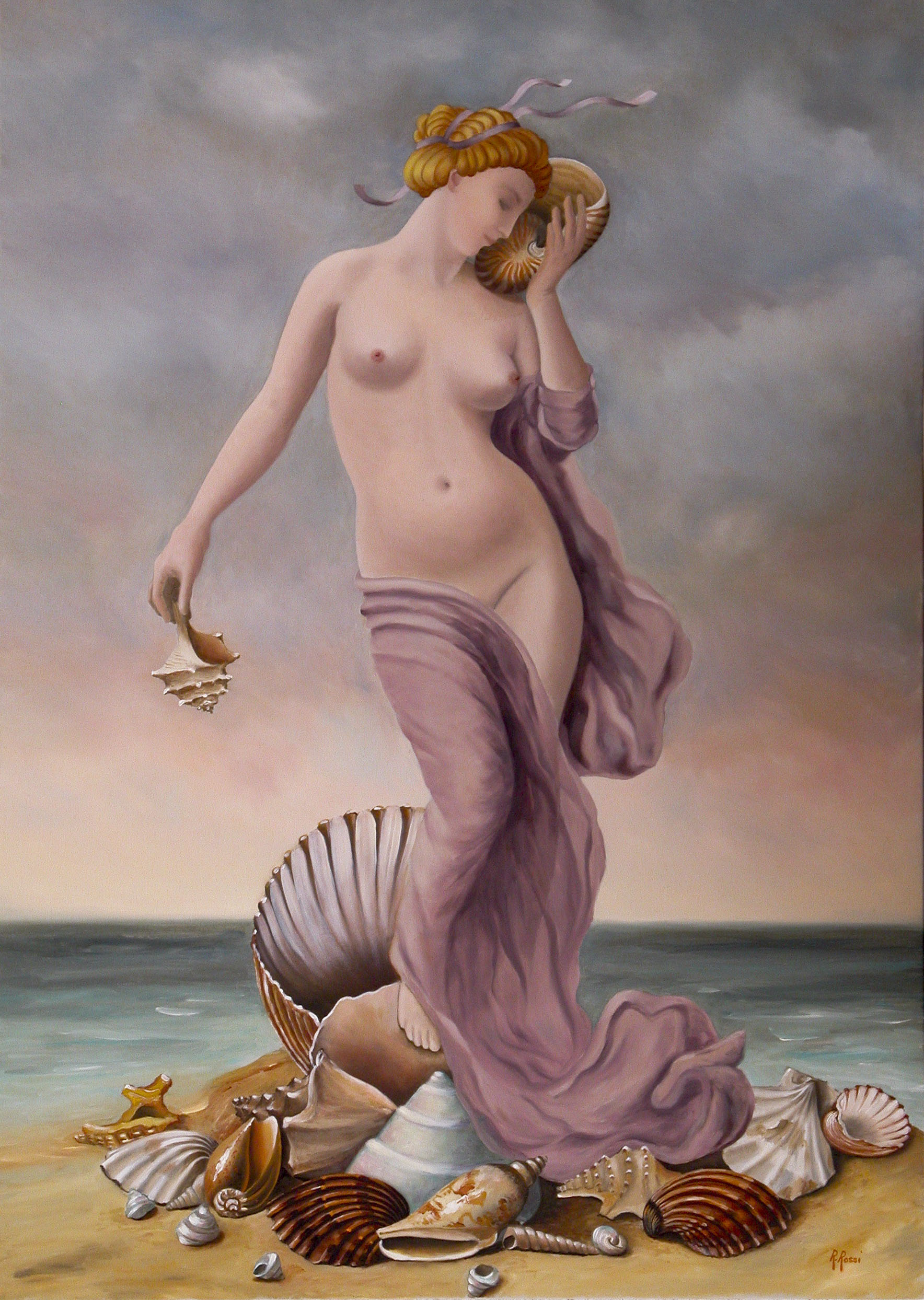 2008 roberta rossi – Le conchiglie di Afrodite – olio su tela – 70 x 50