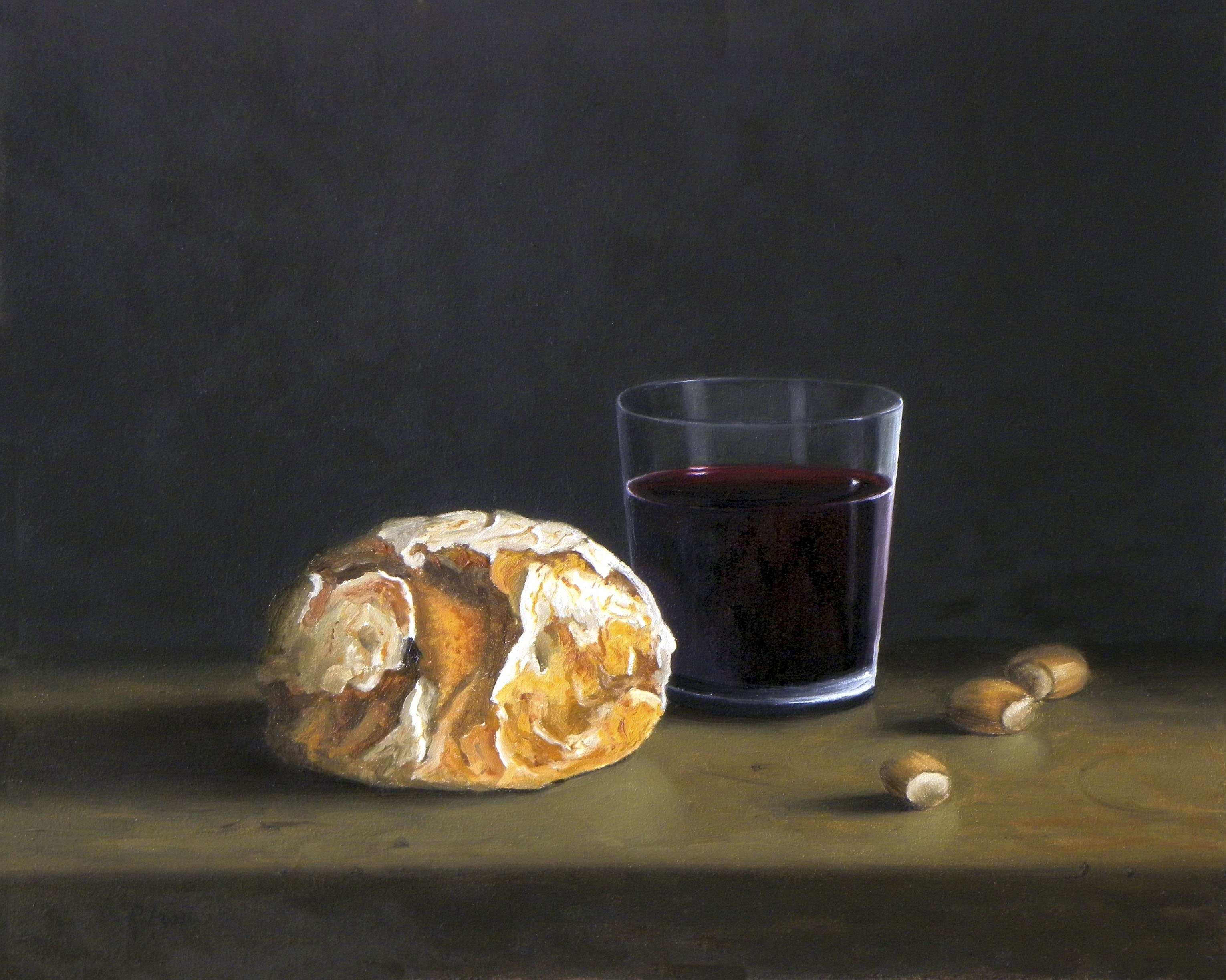 2013 roberta rossi – Pane e vino – olio su tela – 24 x 30