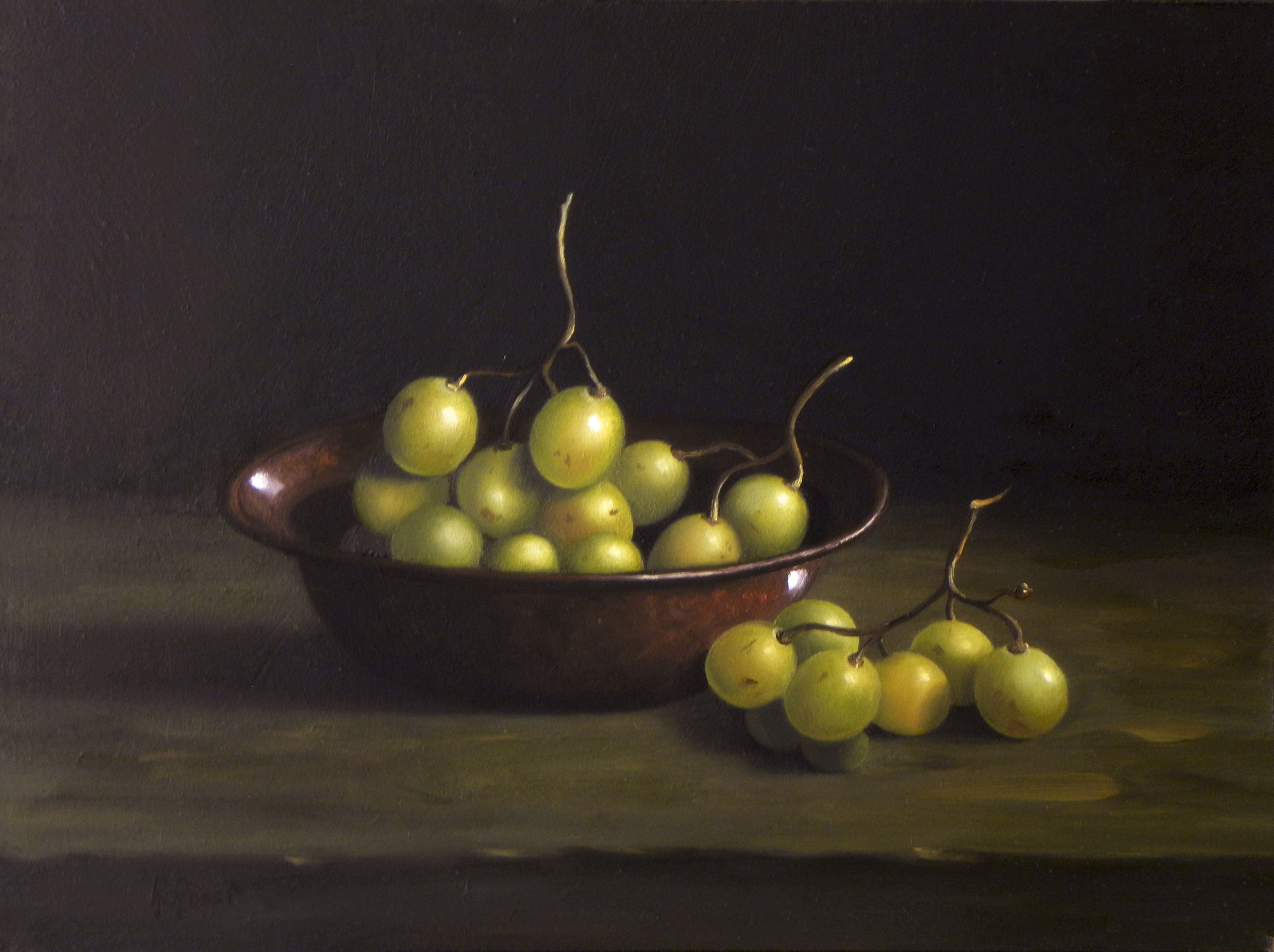 2015 roberta rossi – uva nella ciotola – olio su tavola – 18 x 24