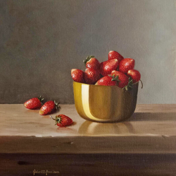 Strawberries in the brass bowl